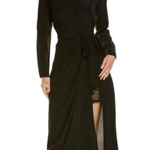 The Kooples Black Silk Maxi Tie Waist Dress